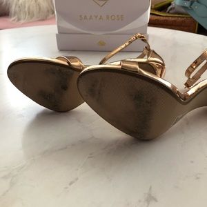Shoes - Gold Ankle Strap Heels Shoes - Gold Ankle Strap Heels